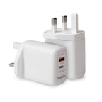 Maplin 65W 2 Port USB Wall Charger 1x USB-A 1x USB-C GaN PD - TOYFACTORY