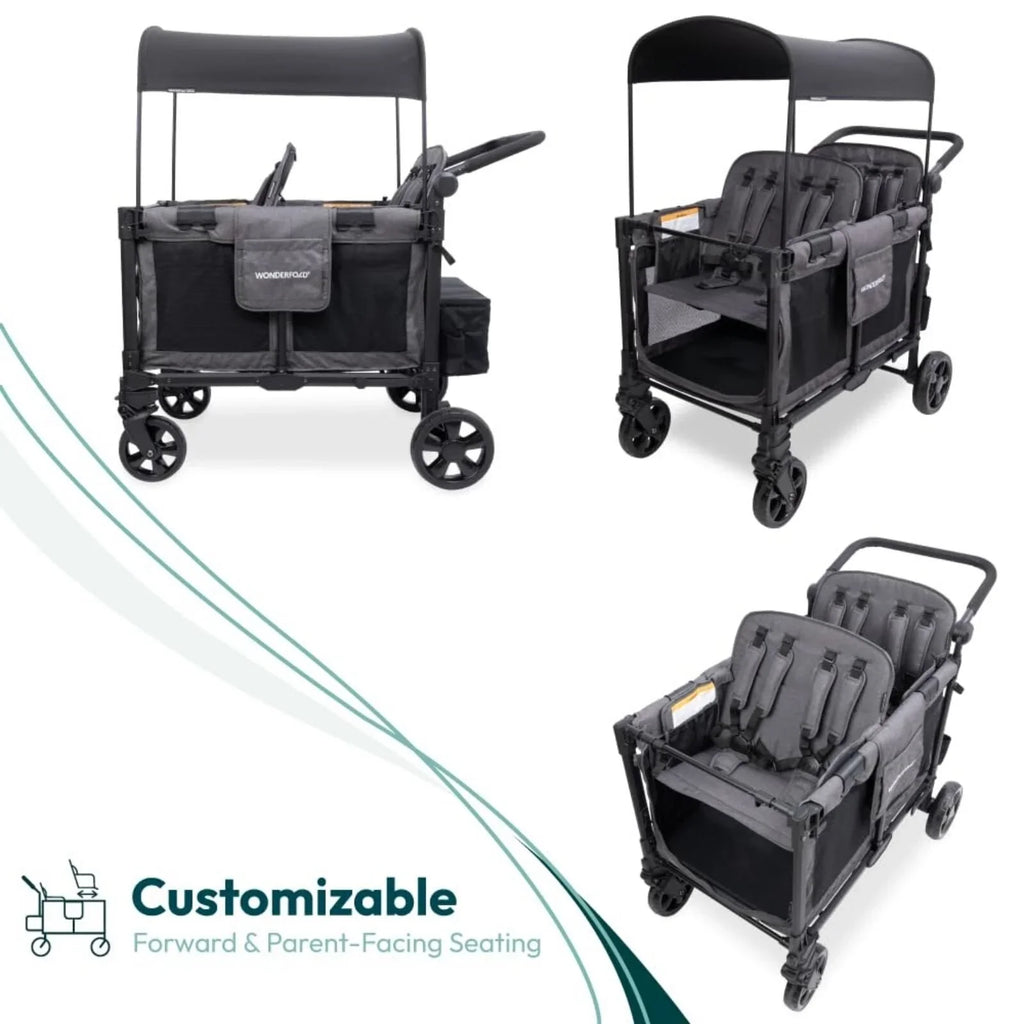 Wonderfold W4 Elite Pro Stroller Wagon - Charcoal Grey