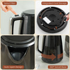 HOMCOM 1.7L Fast Boil Electric Kettle and 2 Slice Water Toaster Set - TOYFACTORY