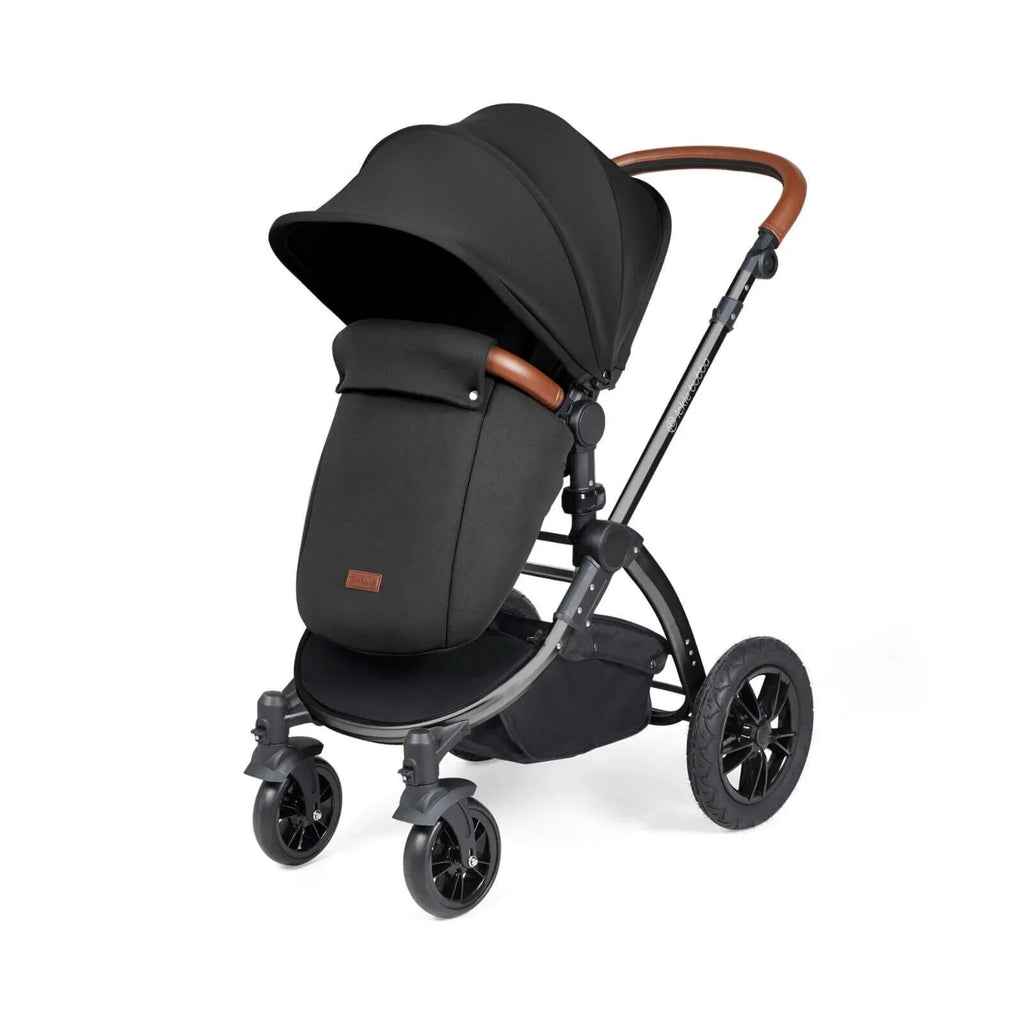 Ickle Bubba Stomp Luxe 2-in-1 Pushchair & Carrycot - Black/Midnight/Tan