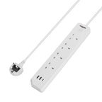 1.8m 4 Socket 13 Amp Extension Lead with 2x USB-A / 1x USB-C Ports - TOYFACTORY