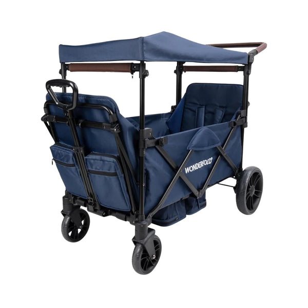 Wonderfold X2R Push & Pull Quad Stroller Wagon - Sapphire Navy
