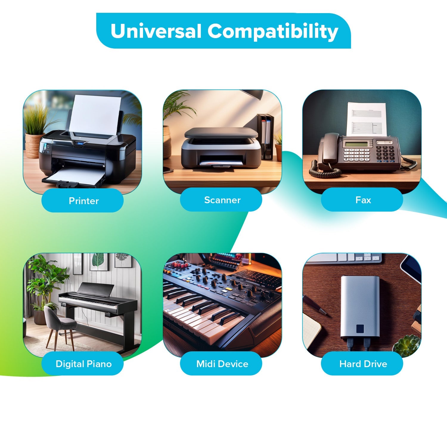 Maplin USB-C to USB-B Braided Cable - Grey, 5m - TOYFACTORY