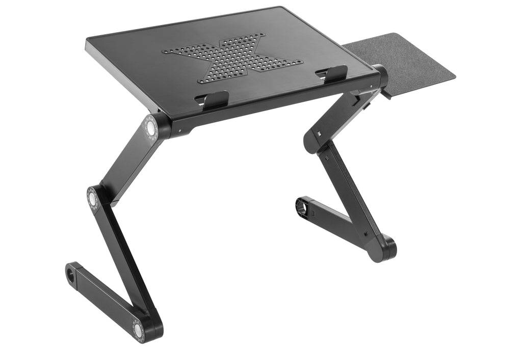 ProperAV Laptop Stand for Bed / Sofa / Desk with Adjustable Legs & Mouse Pad - Black - TOYFACTORY