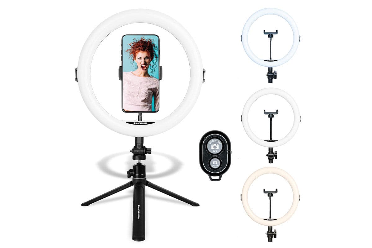Agfaphoto 11" Bluetooth LED Desktop Ring Light for Smartphones - TOYFACTORY