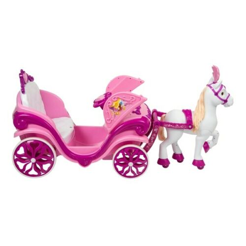 Kids Disney Princess 6v Electric Ride-on Horse & Carriage