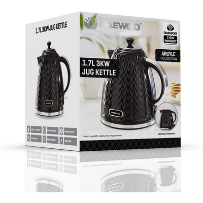 Daewoo Argyle 1.7L 3KW Jug Kettle Black SDA1773 - TOYFACTORY