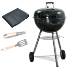Outsunny Portable Kettle Charcoal Grill BBQ Smoker w/ Cover, Lid, & Thermometer - TOYFACTORY