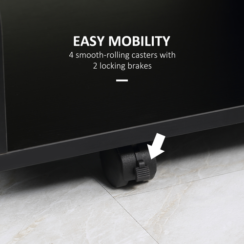 HOMCOM Computer Table Study Desk with Sliding Keyboard Tray, Black