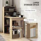 HOMCOM 120cm Computer Desk Bookshelf Writing Table Workstation 6 Shelves - TOYFACTORY