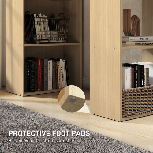 HOMCOM 120cm Computer Desk Bookshelf Writing Table Workstation 6 Shelves - TOYFACTORY