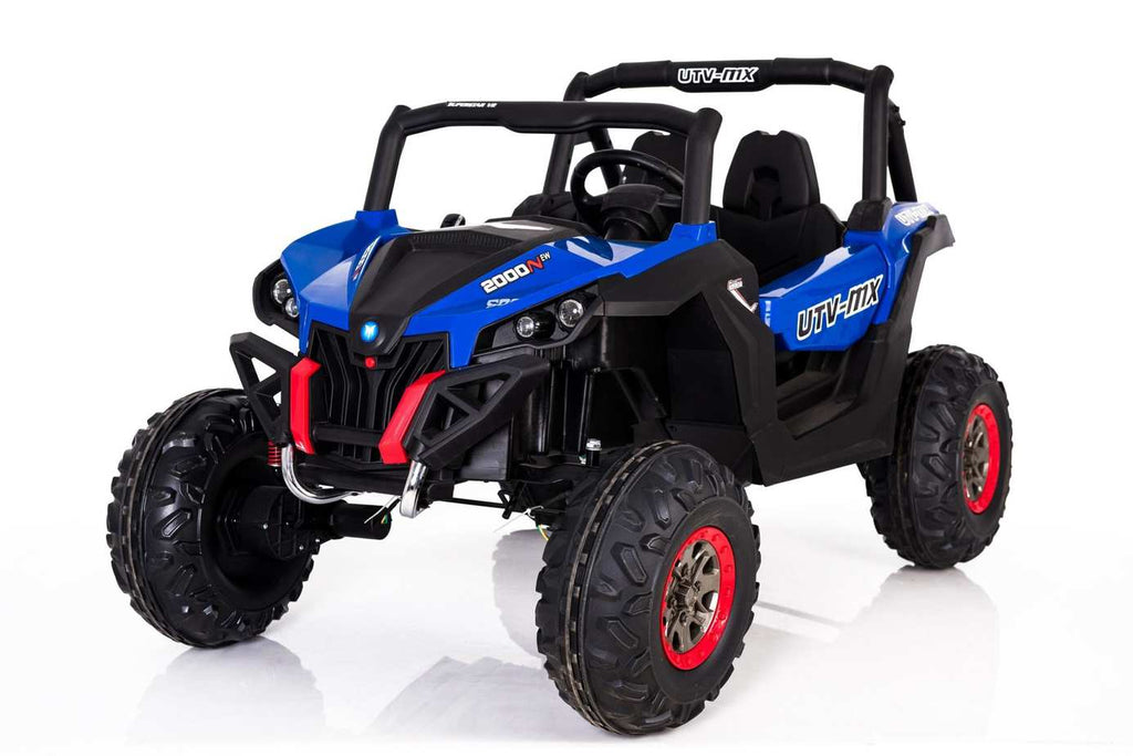 Blue Kids 24V Electric Ride-On UTV Quad by Electric Ride On Cars with MP4 player, showing the compact ride-on vehicle for kids.