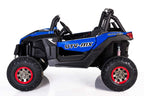 Blue Kids 24V Electric Ride-On UTV Quad by Electric Ride On Cars with MP4 player, featuring robust design and kid-friendly controls.