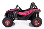 Pink kids' 24V electric ride-on UTV quad with MP4 player, branded Electric Ride On Cars, featuring realistic off-road design.