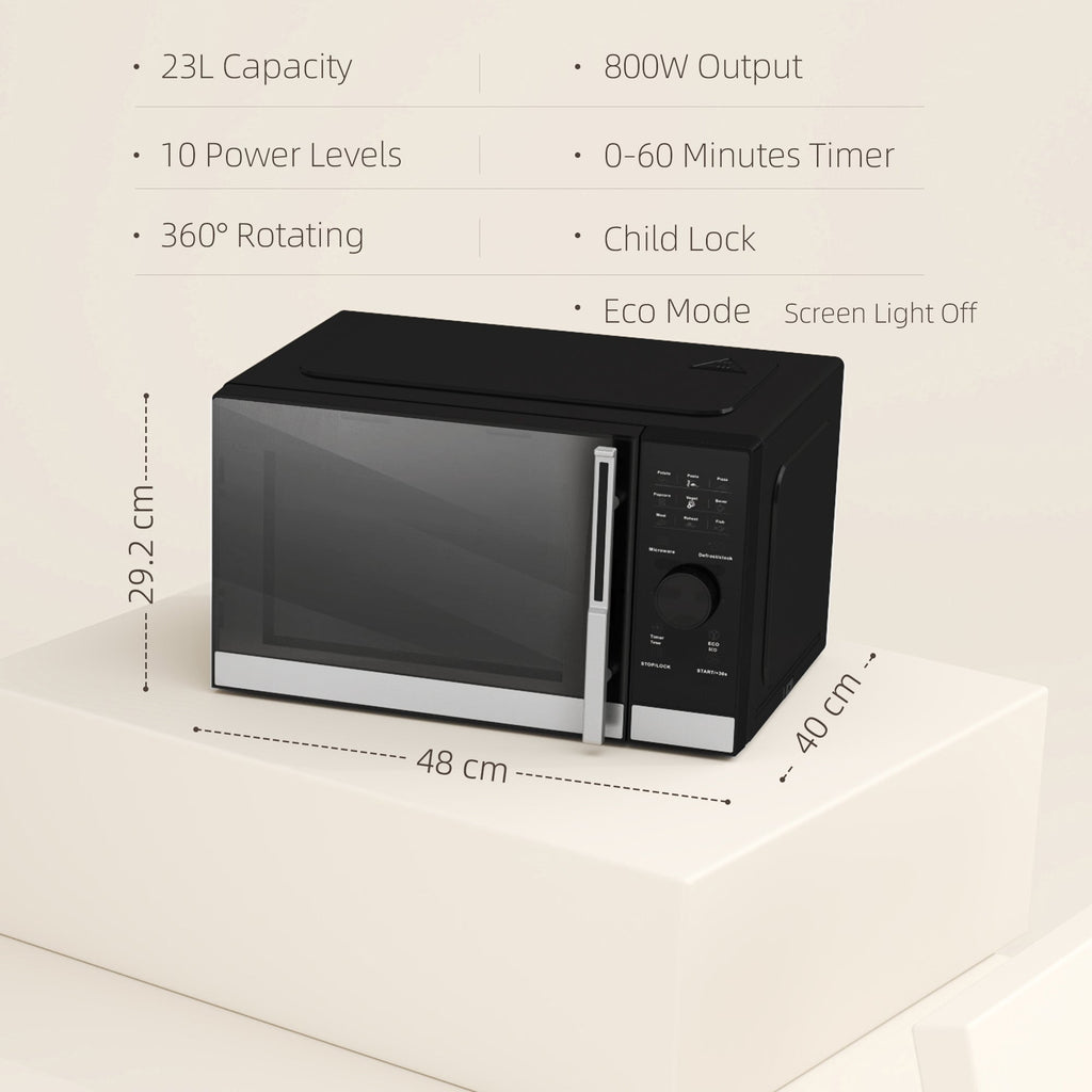HOMCOM 23L Digital Microwave Oven with Auto Cook, 10 Levels, Eco Mode - TOYFACTORY