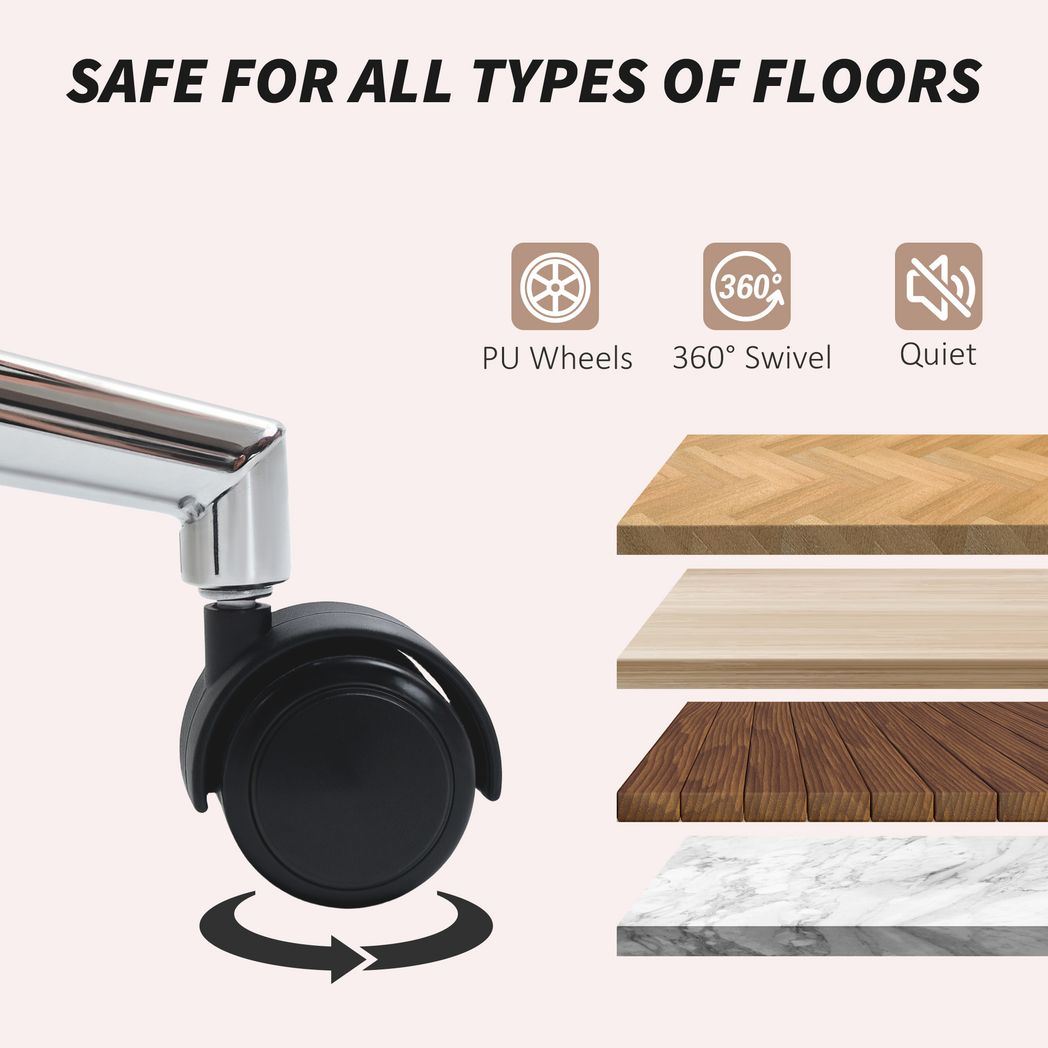 HOMCOM Upholstered Desk Chair with Height Adjustable - TOYFACTORY